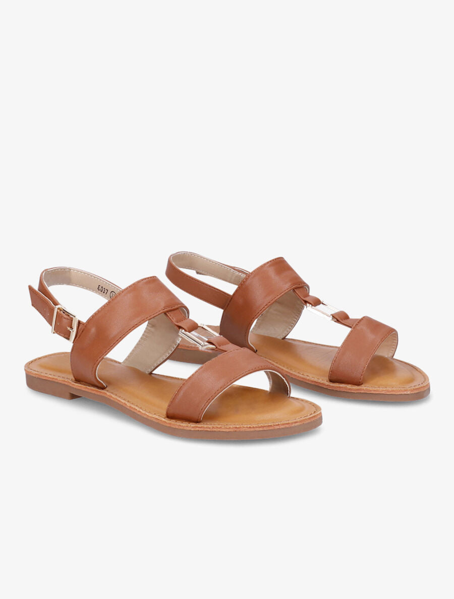 Nu-pieds à boucle géométrique - Camel - 4