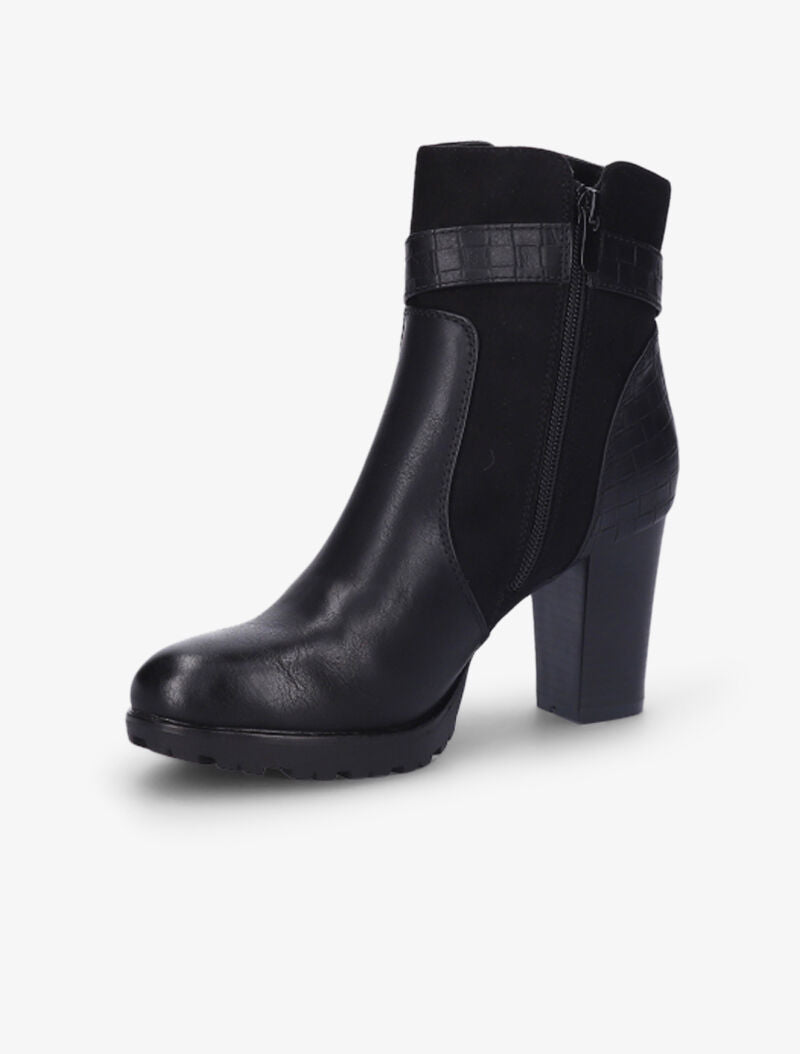 Bottines montantes à sangle et contrefort tressés - Noir - 4
