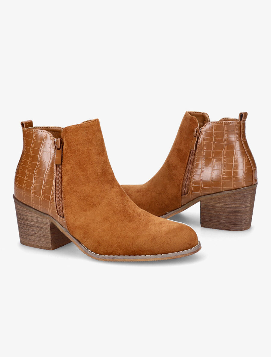 Bottines bi-matière - Camel - 4