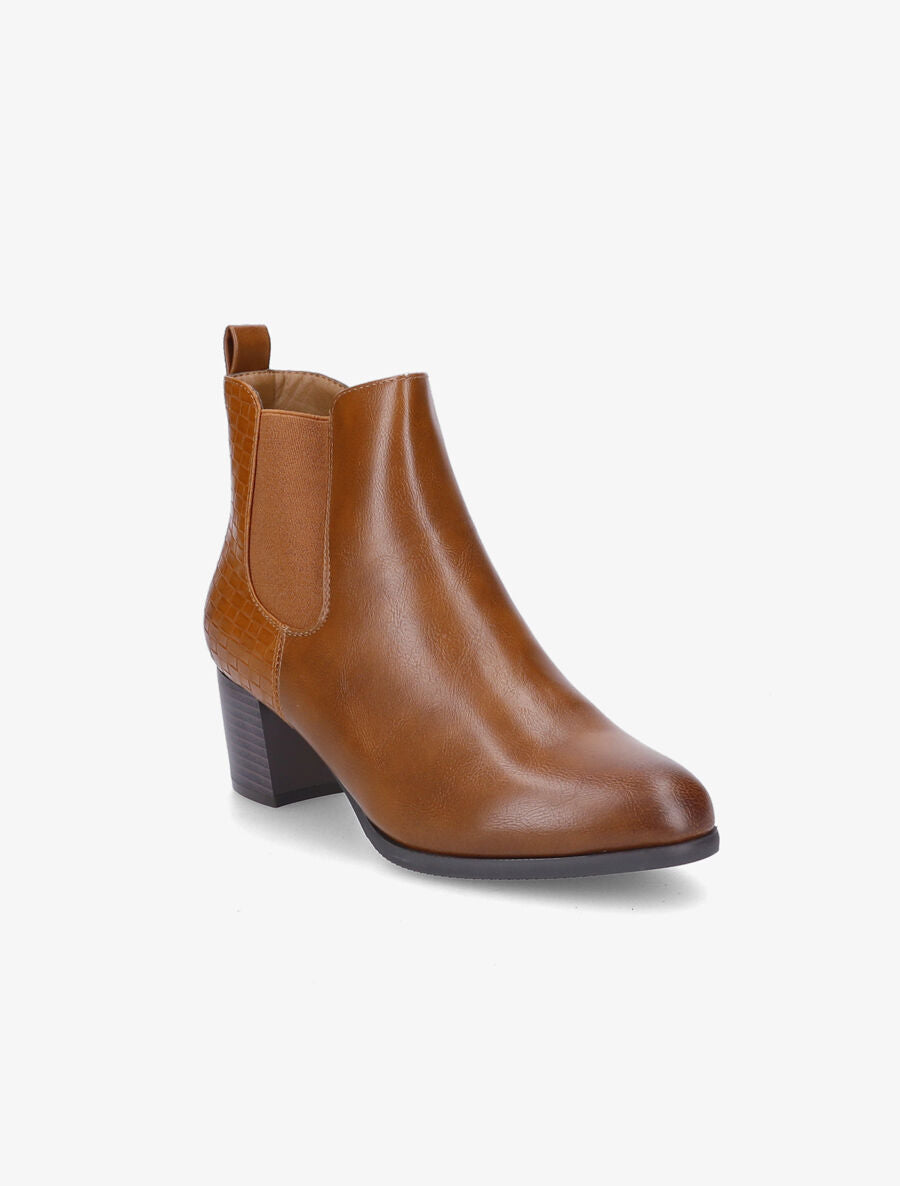 Bottines à contrefort effet osier - Camel - 2