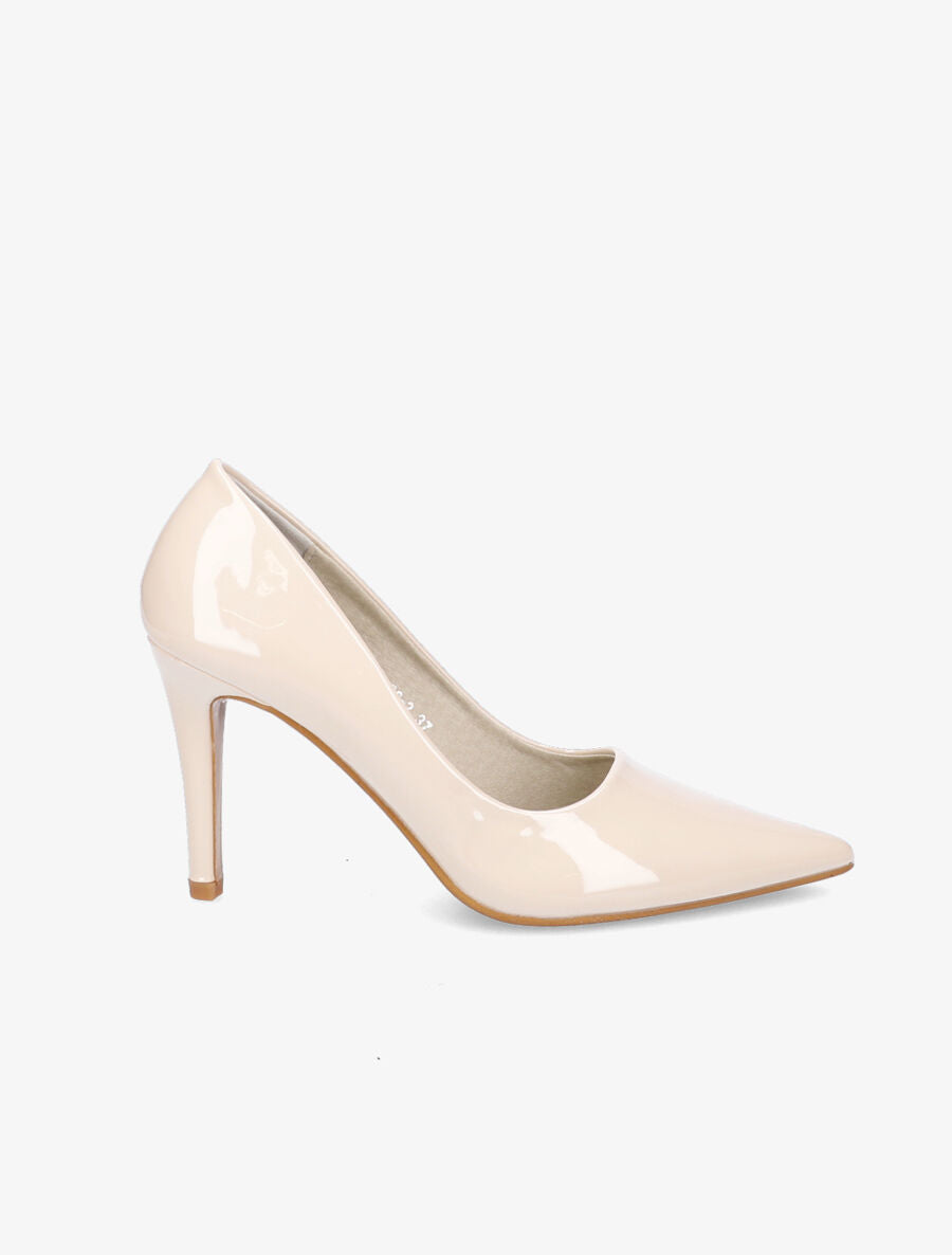 Escarpins à talon haut vernis - Beige - 1