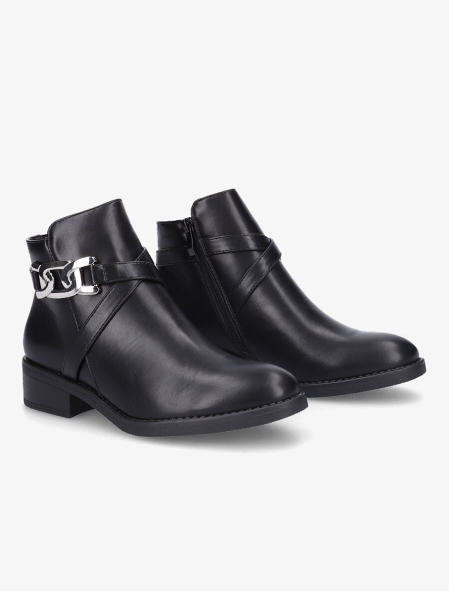 Bottines à boucle maillon - Noir - 4