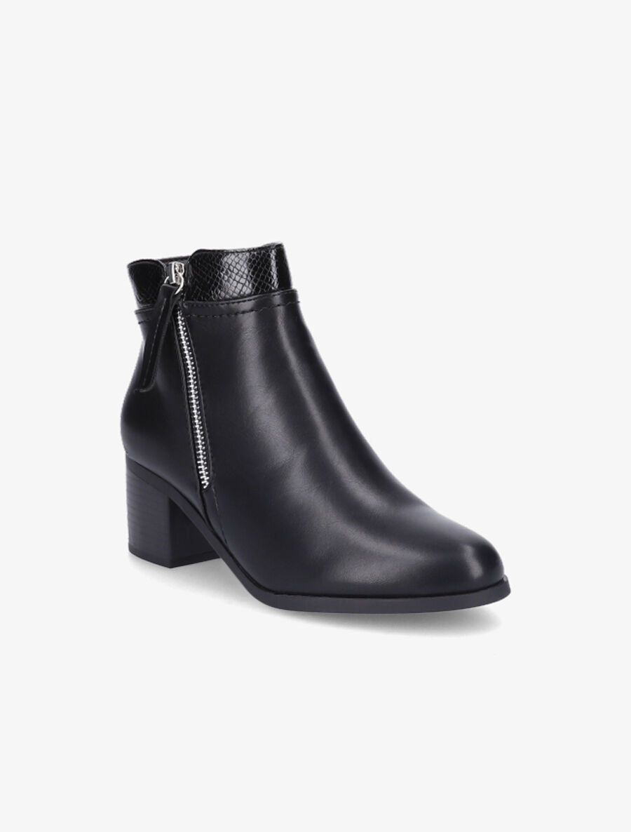 Bottines à zip décoratif - Noir - 2