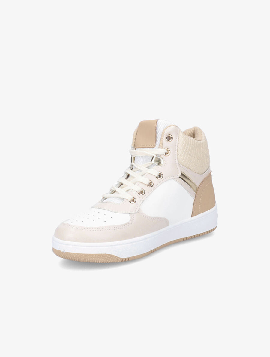 Baskets montantes détail python - Beige - 3