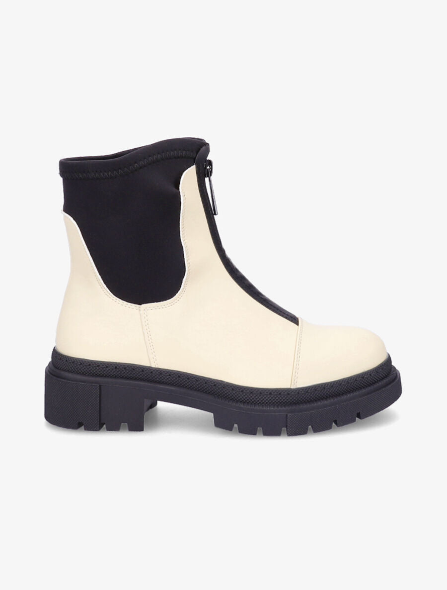 Boots montantes à zip - Beige - 1