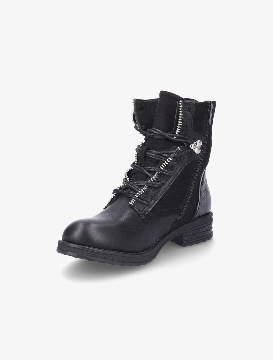 Rangers bi-matière à double lacets - Noir - 3