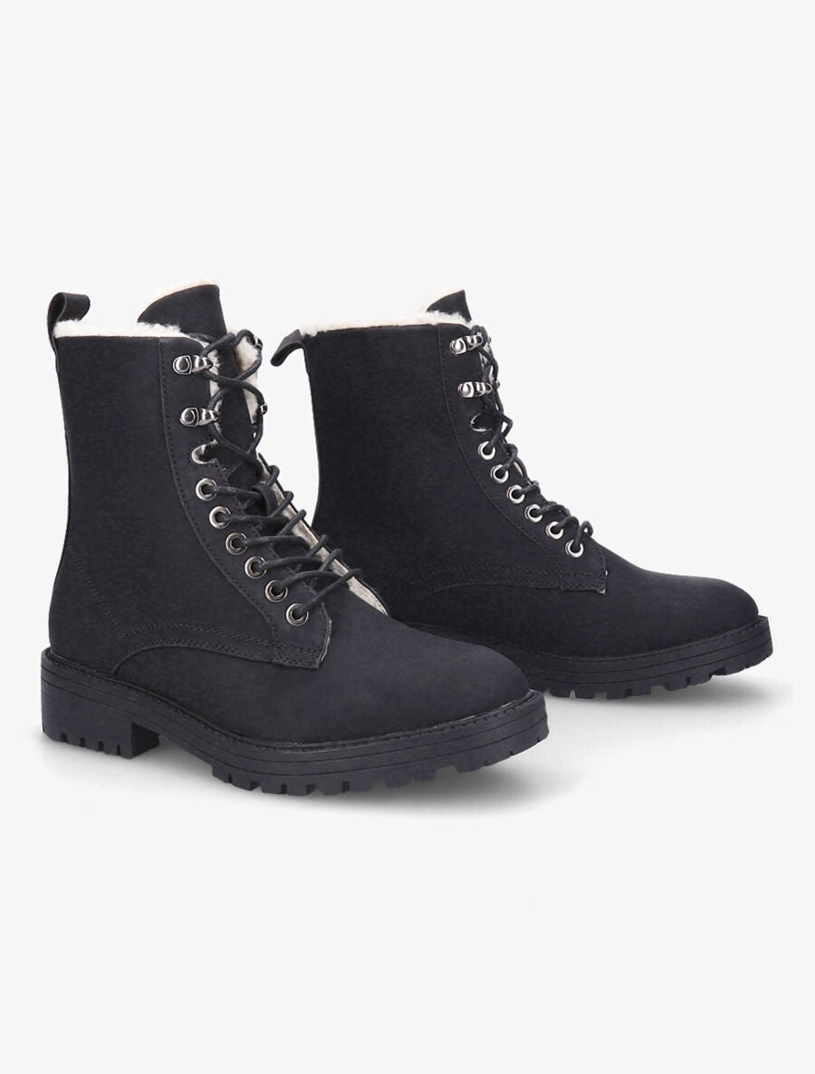 Boots fourrées à lacets - Noir - 4