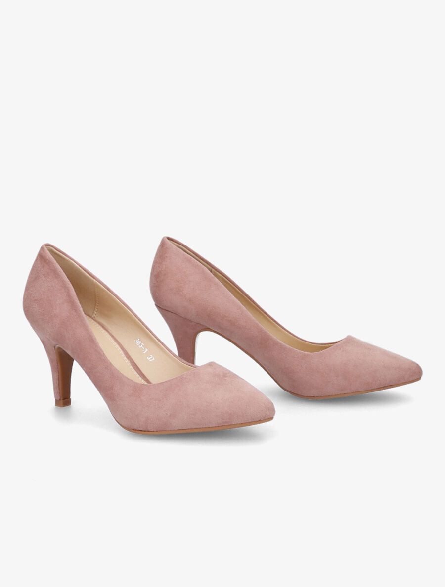 Escarpins pointus en suédine - Rose poudré - 4