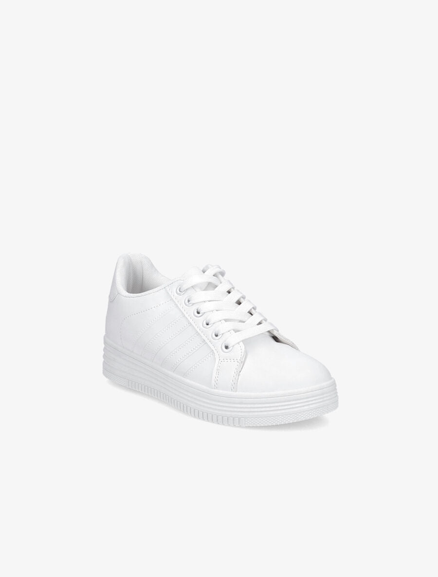 Tennis unis en simili - Blanc - 2
