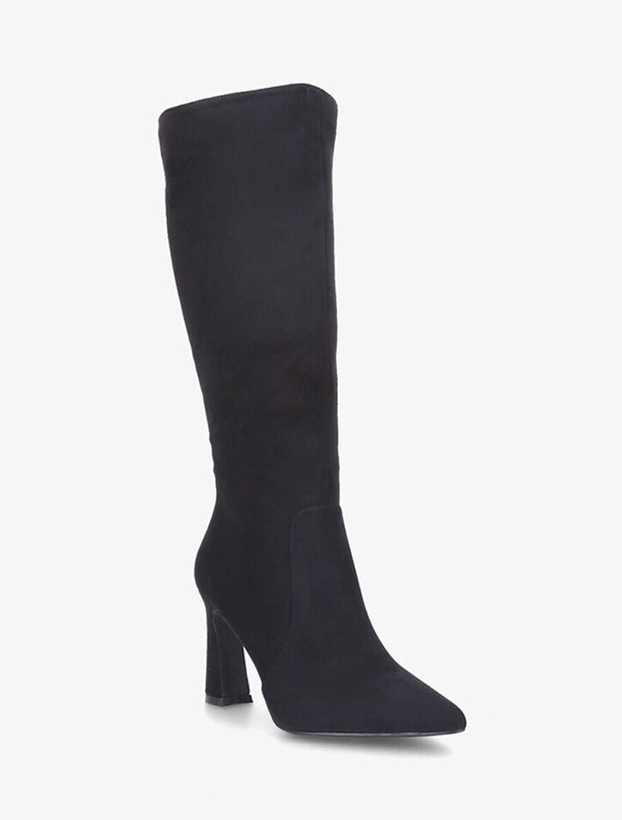 Bottes en suédine et talon haut - Noir - 2