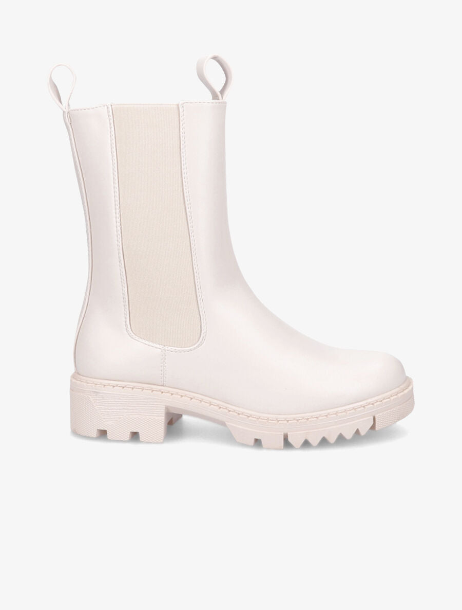 Boots montantes élastiquées - Beige - 5