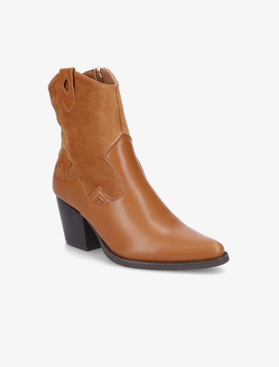 Santiags bi-matière - Camel - 2