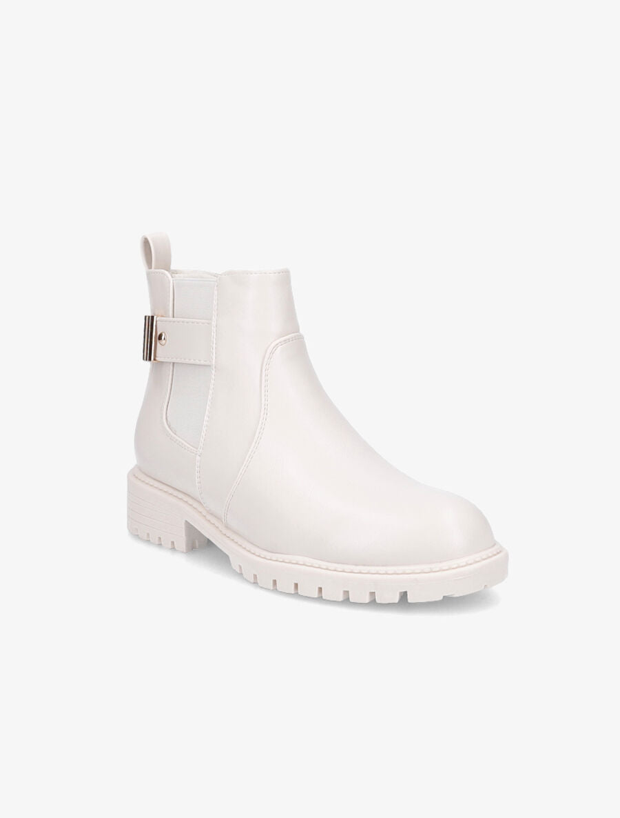Bottines élastiquées à sangle et semelle crantée - Blanc - 2