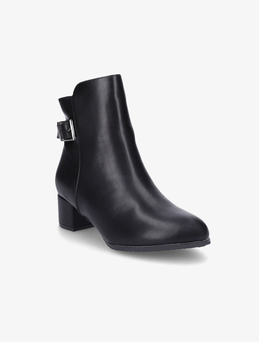 Bottines à talon et à boucle - Noir - 2