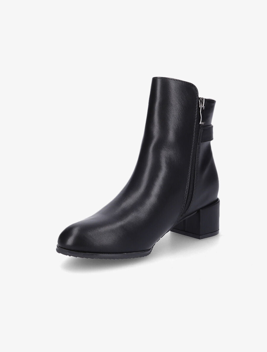Bottines à talon et à boucle - Noir - 3