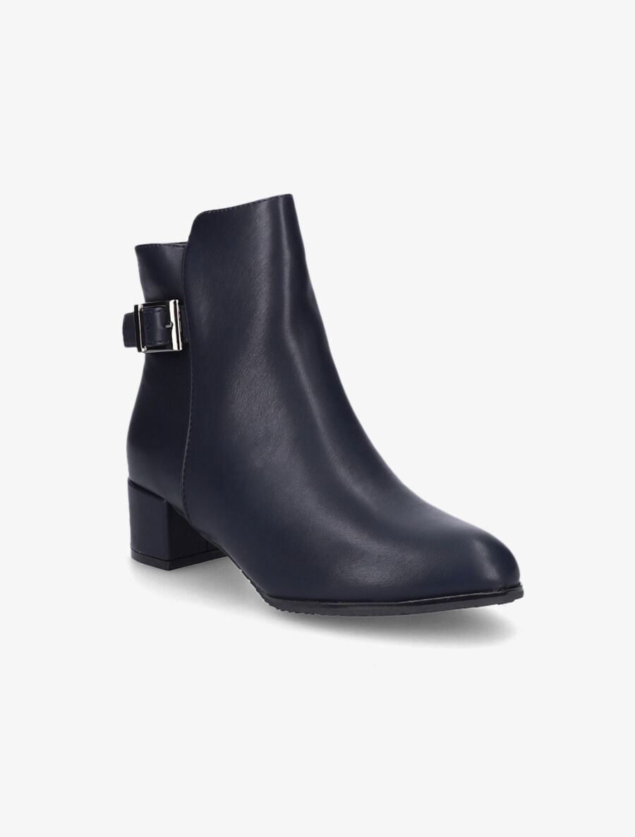 Bottines à talon et à boucle - Marine - 2