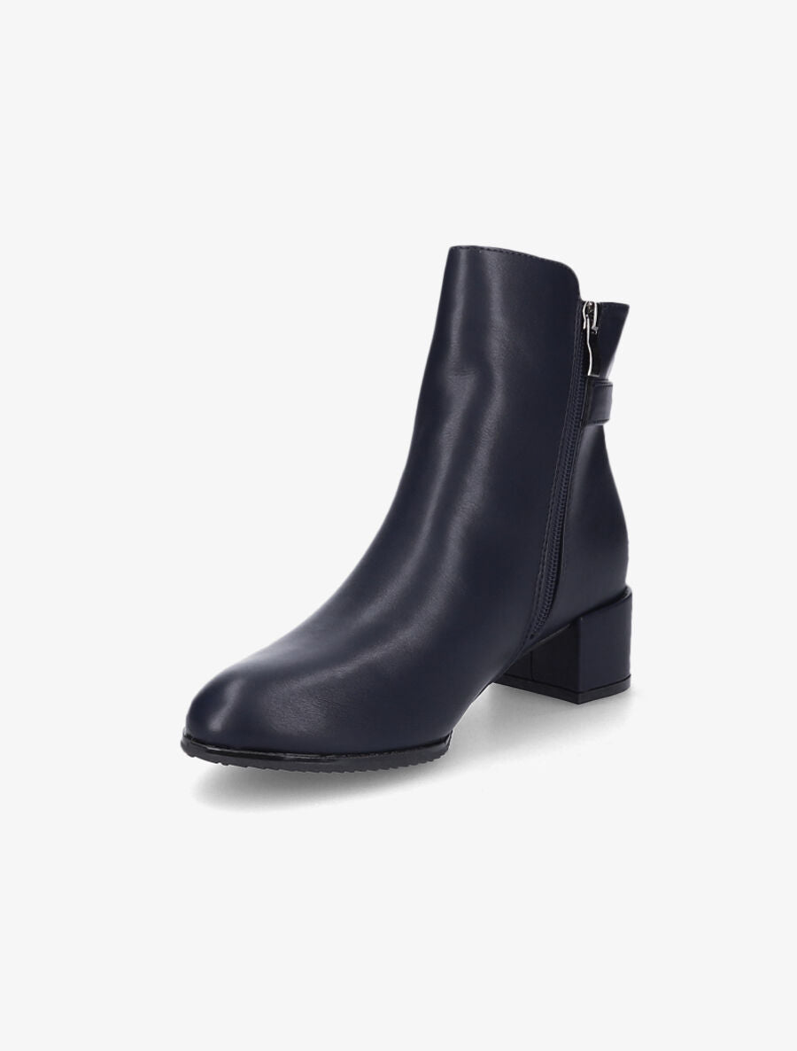 Bottines à talon et à boucle - Marine - 3