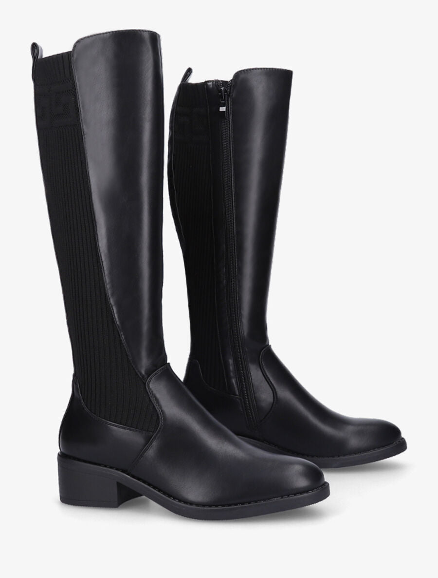 Bottes à contrefort en tissu - Noir - 4