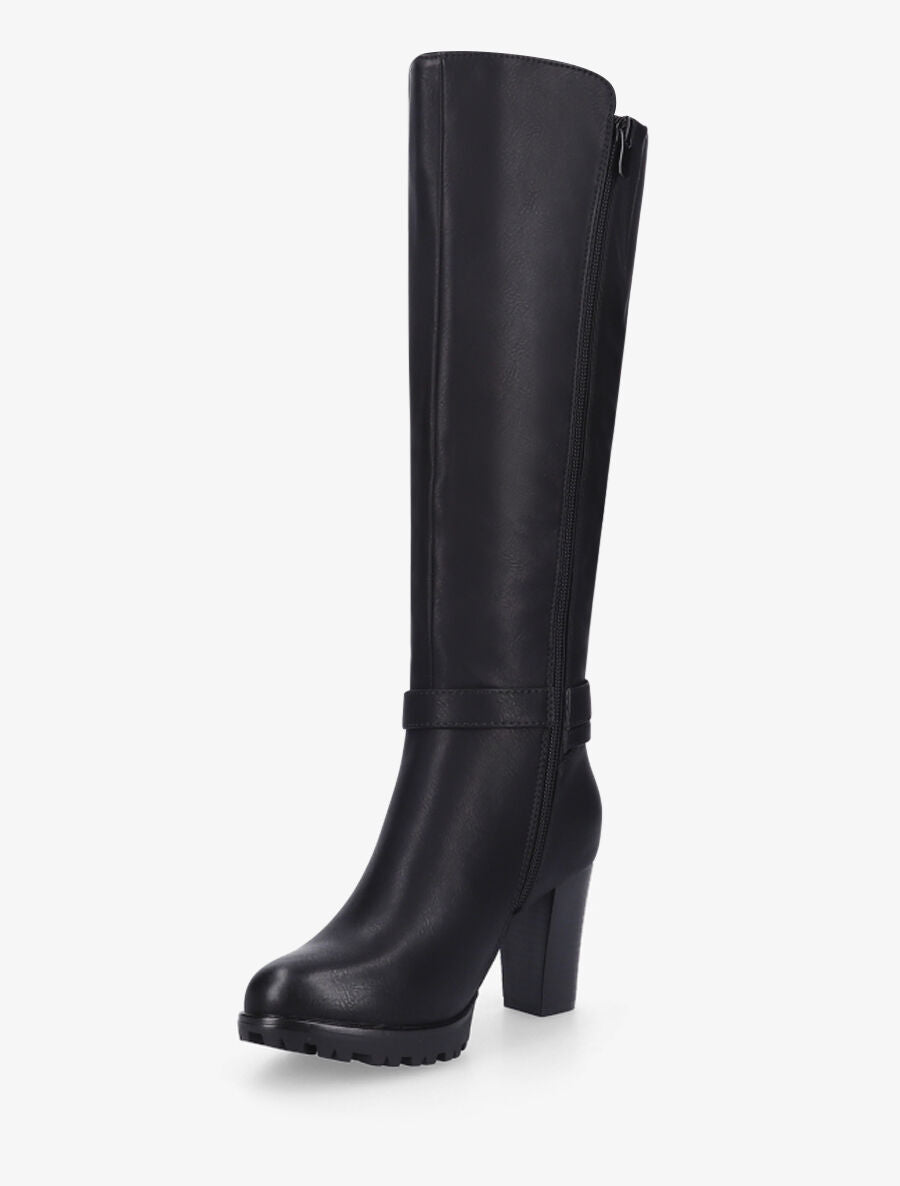 Bottes en simili à talon haut - Noir - 3