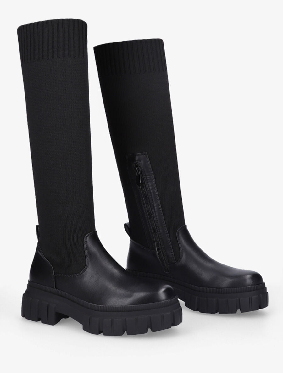 Bottes chaussettes en maille - Noir - 4
