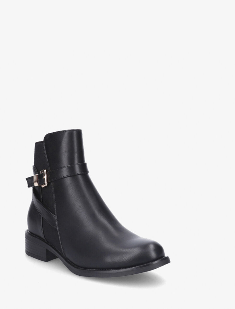 Bottines élastiquées à boucle - Noir - 2