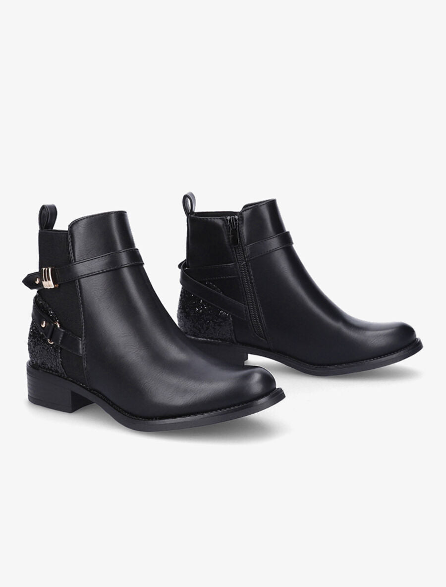 Bottines à contrefort pailleté - Noir - 4