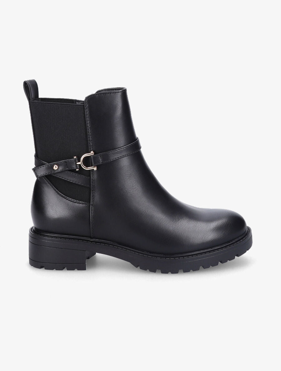 Bottines élastiquées à boucle - Noir - 5