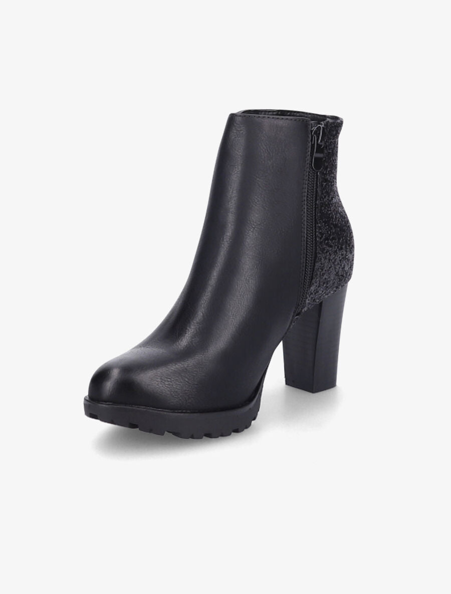 Bottines bi-matière à sequins - Noir - 3