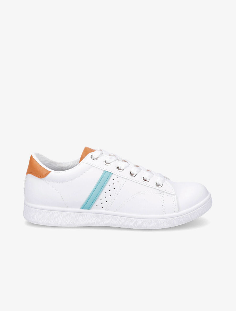 Sneakers à contrefort contrastant - Turquoise - 1