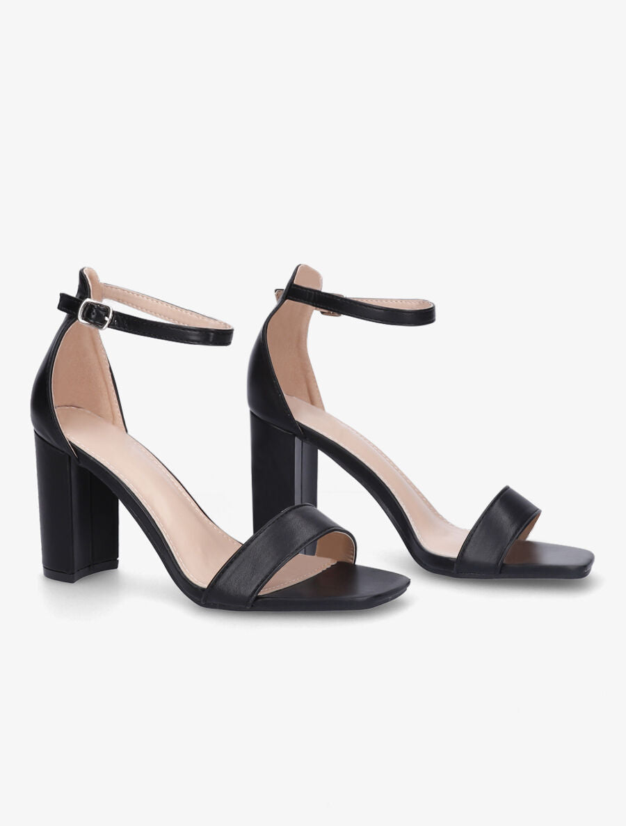 Sandales minimalistes à talon - Noir - 4