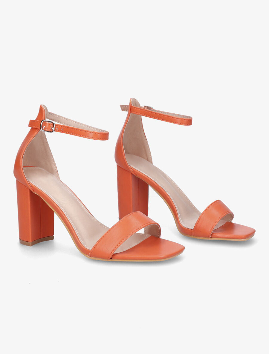 Sandales minimalistes à talon - Orange - 4