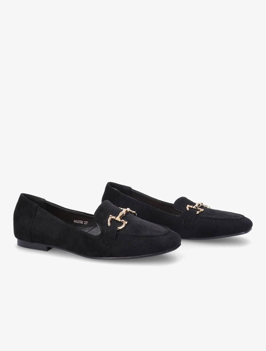 Mocassins à boucle en suédine - Noir - 4