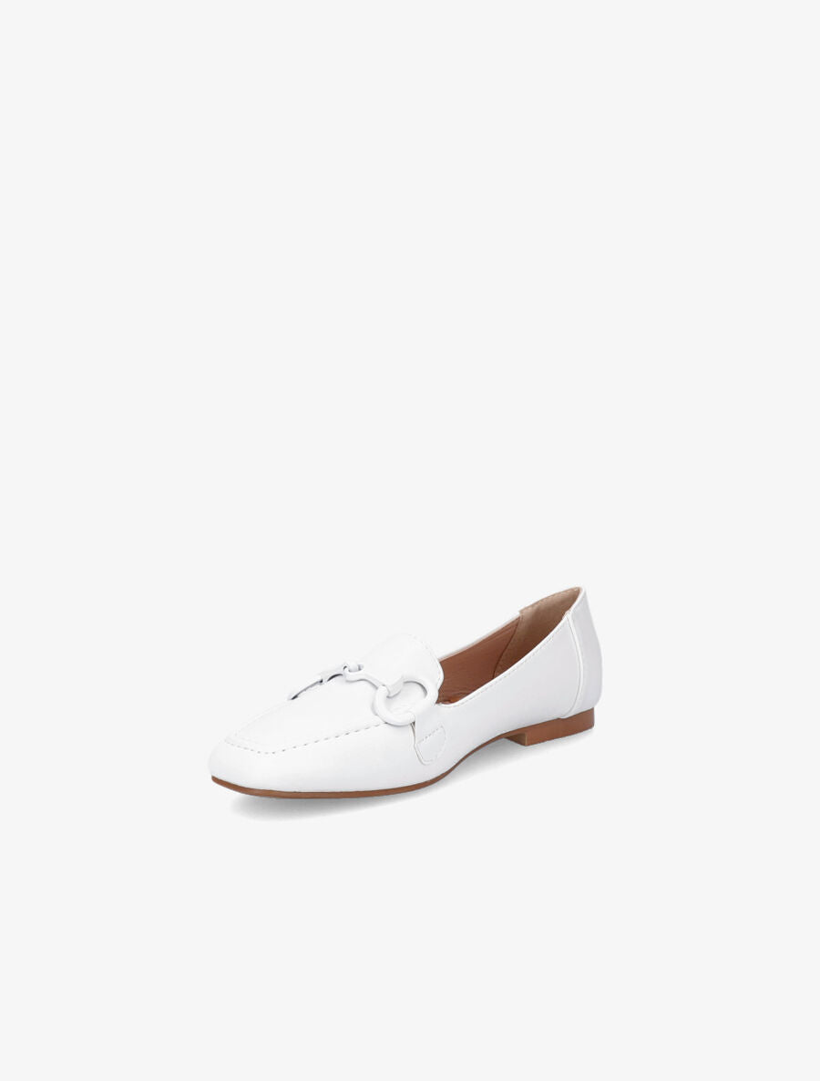 Mocassins à boucle en simili - Blanc - 3