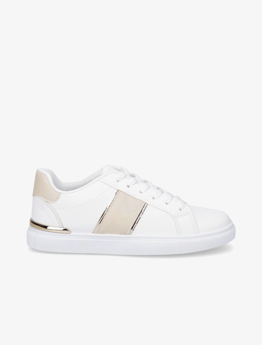 Tennis en simili à bande texturée - Beige - 1