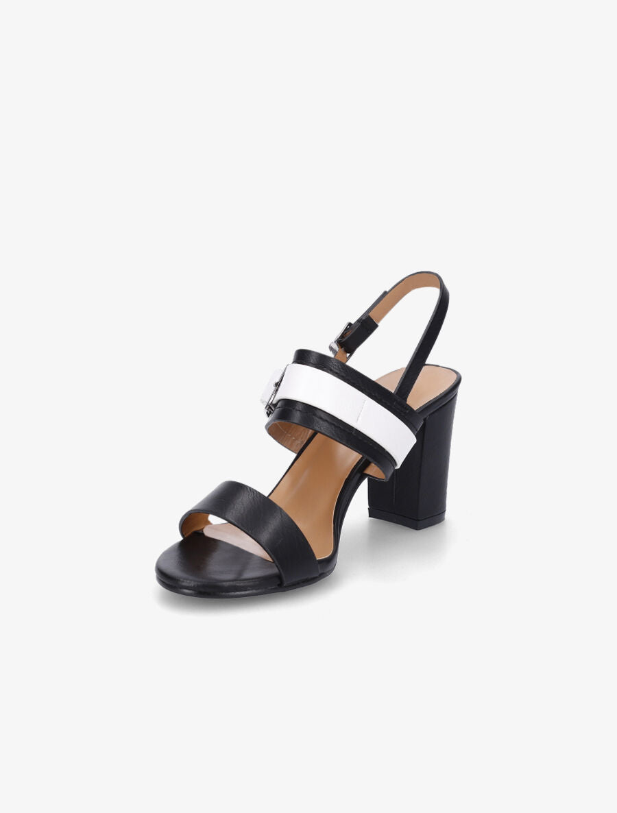 Sandales à talon et double boucles - Noir - 3