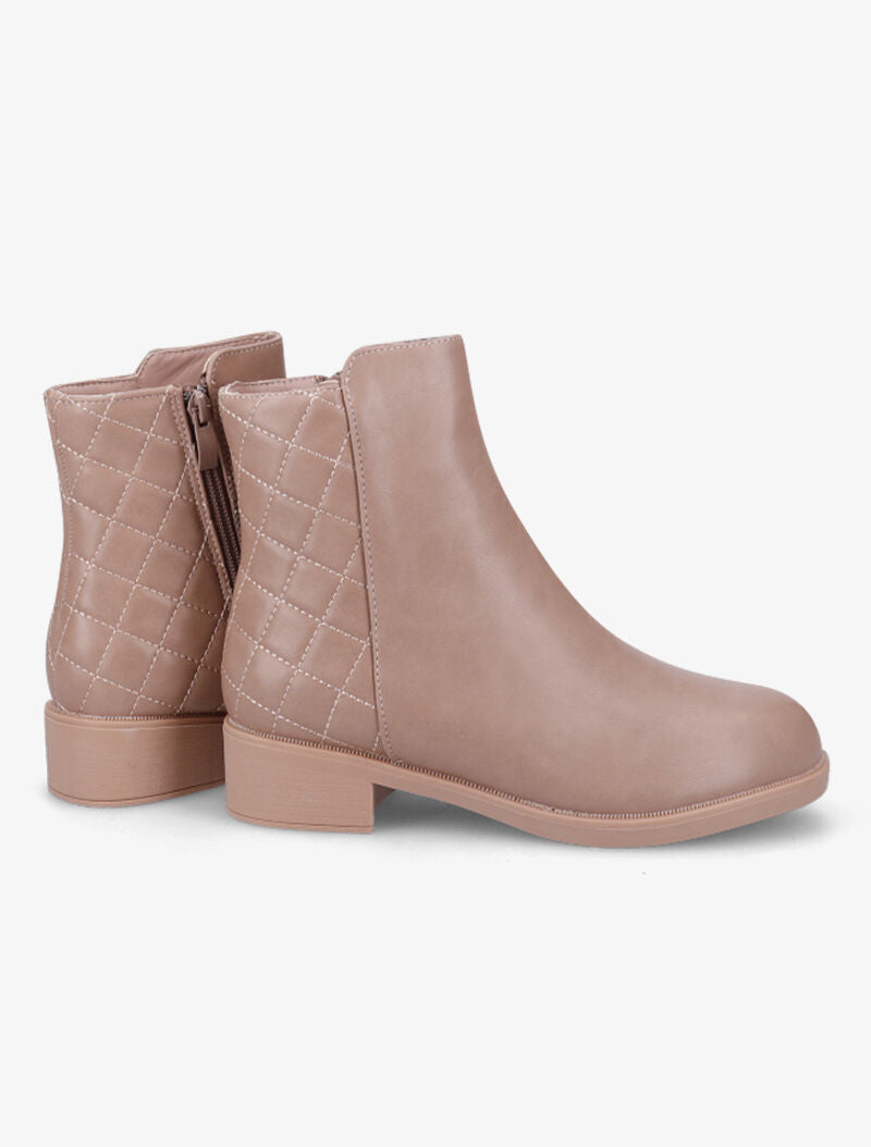 Bottines plates à contrefort matelassé - Rose - 5