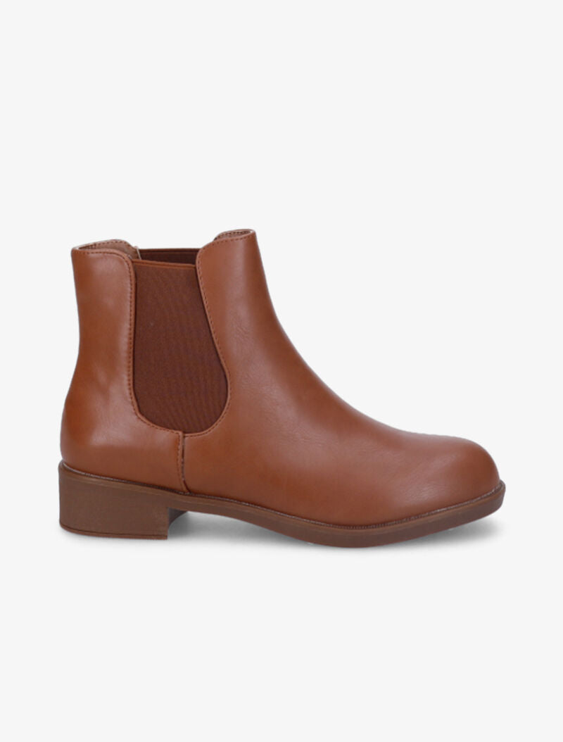 Chelsea boots unicolore à ganses élastiquées - Camel - 2