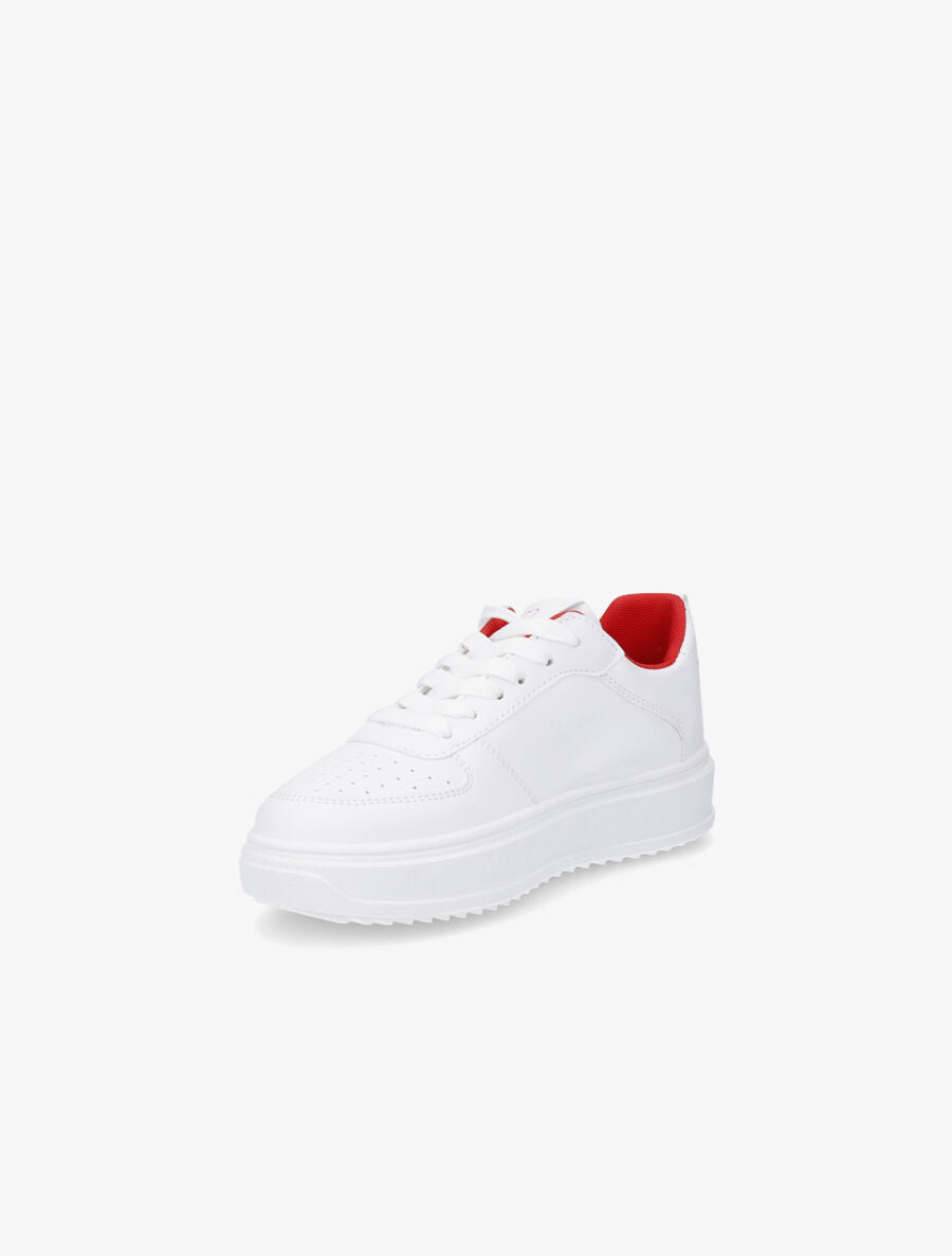 Sneakers en simili à motif coeur - Rouge - 3