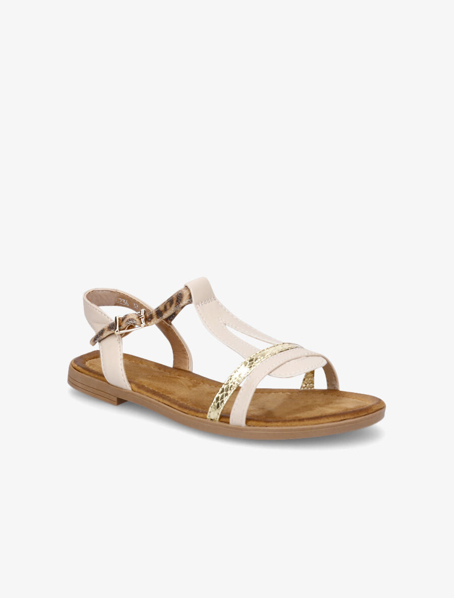 Nu-pieds fantaisie à bride léopard - Beige - 2