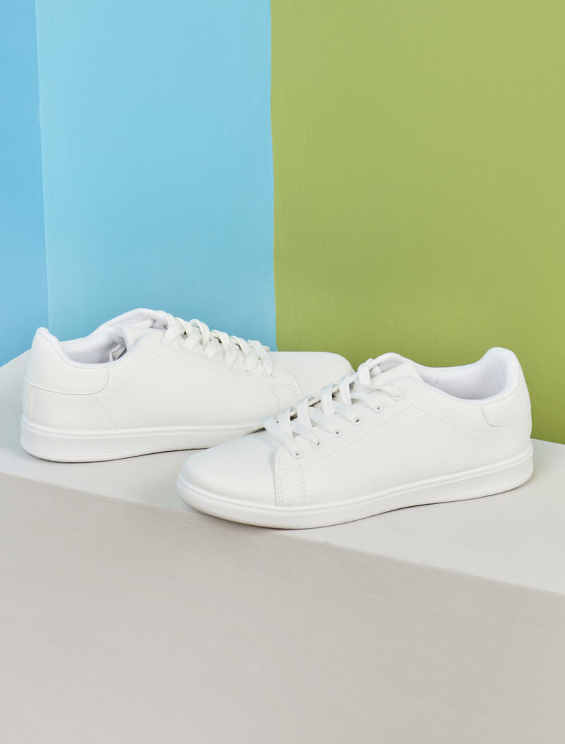 Sneakers à contrefort contrastant - Blanc - 5