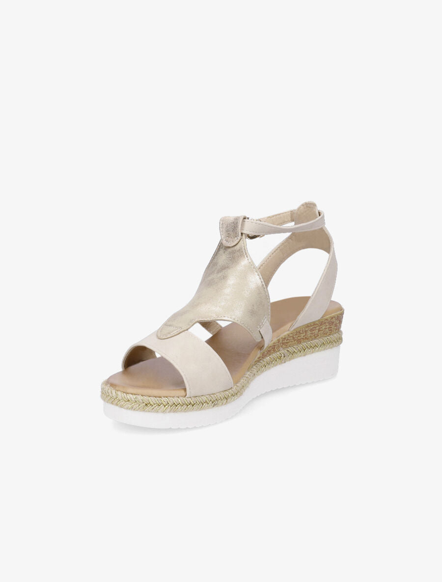 Sandales compensées fantaisies - Beige - 3