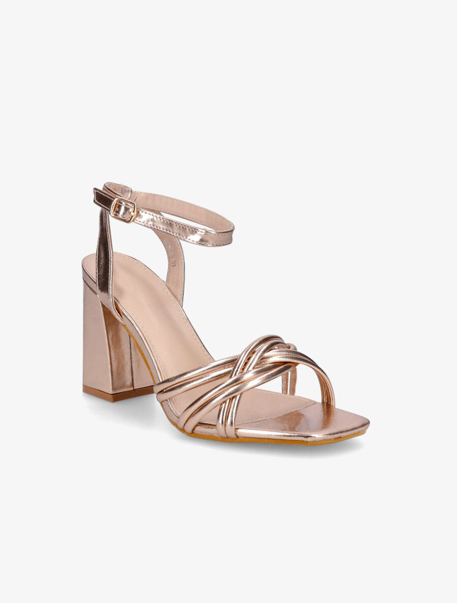 Sandales en simili à talon - Rose gold - 2