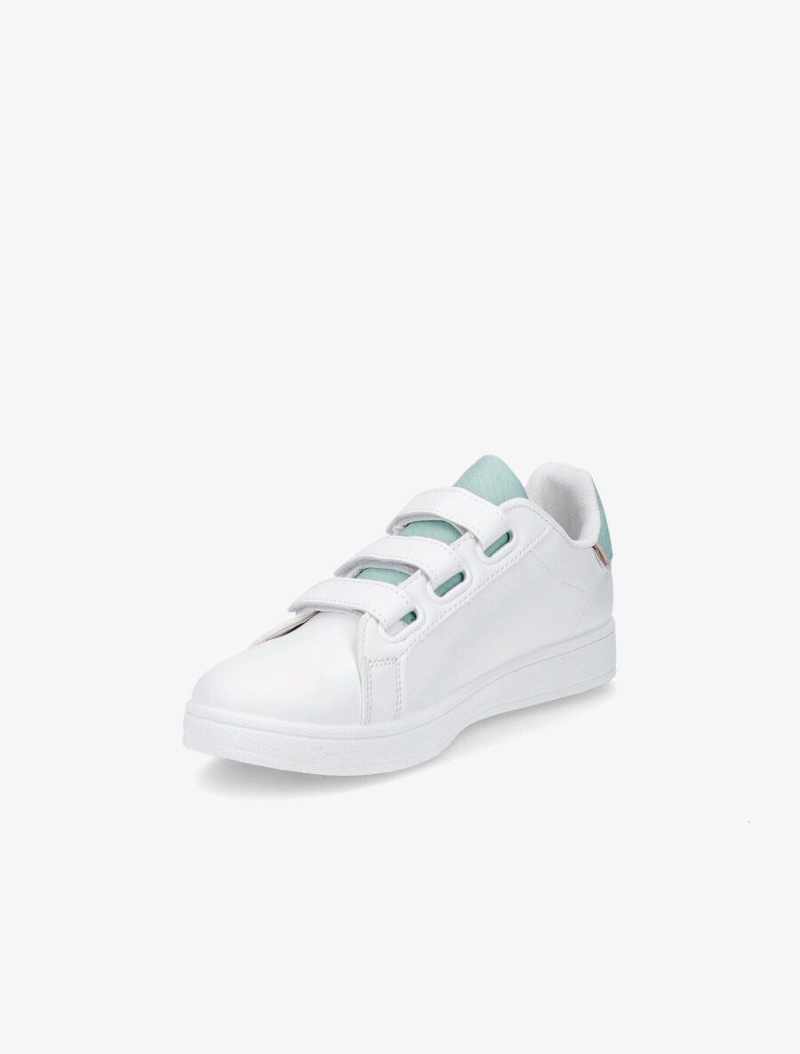 Baskets à scratch et bandes python - Blanc/vert d&