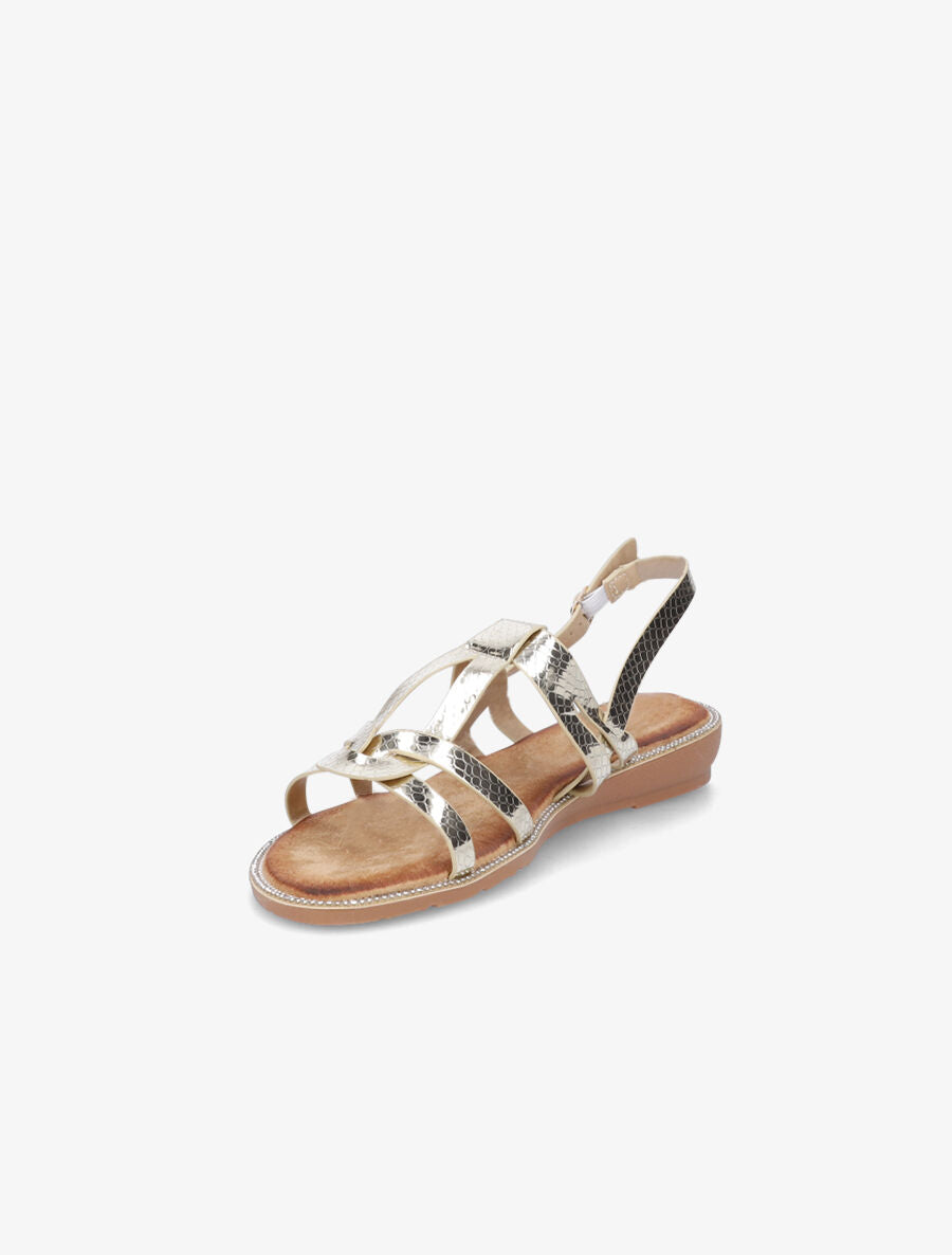 Nu-pieds à semelle ornée de strass - Or - 3