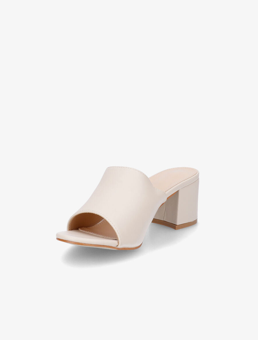 Mules basiques en simili - Beige - 3