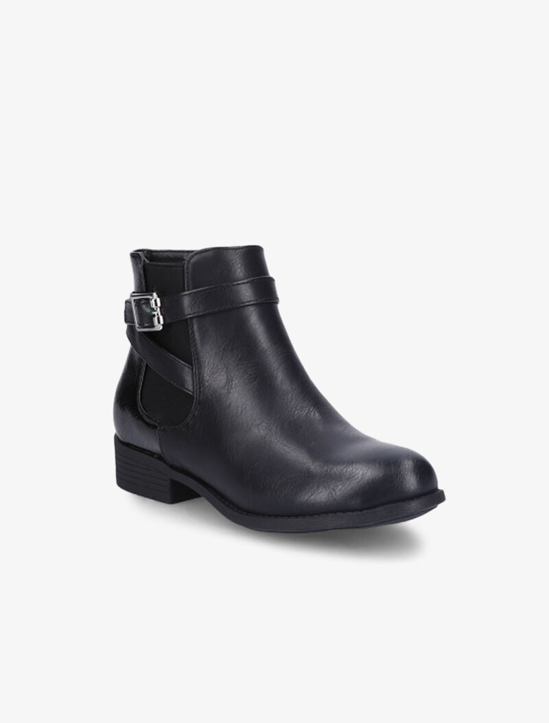 Bottines à double brides décoratives - Noir - 3