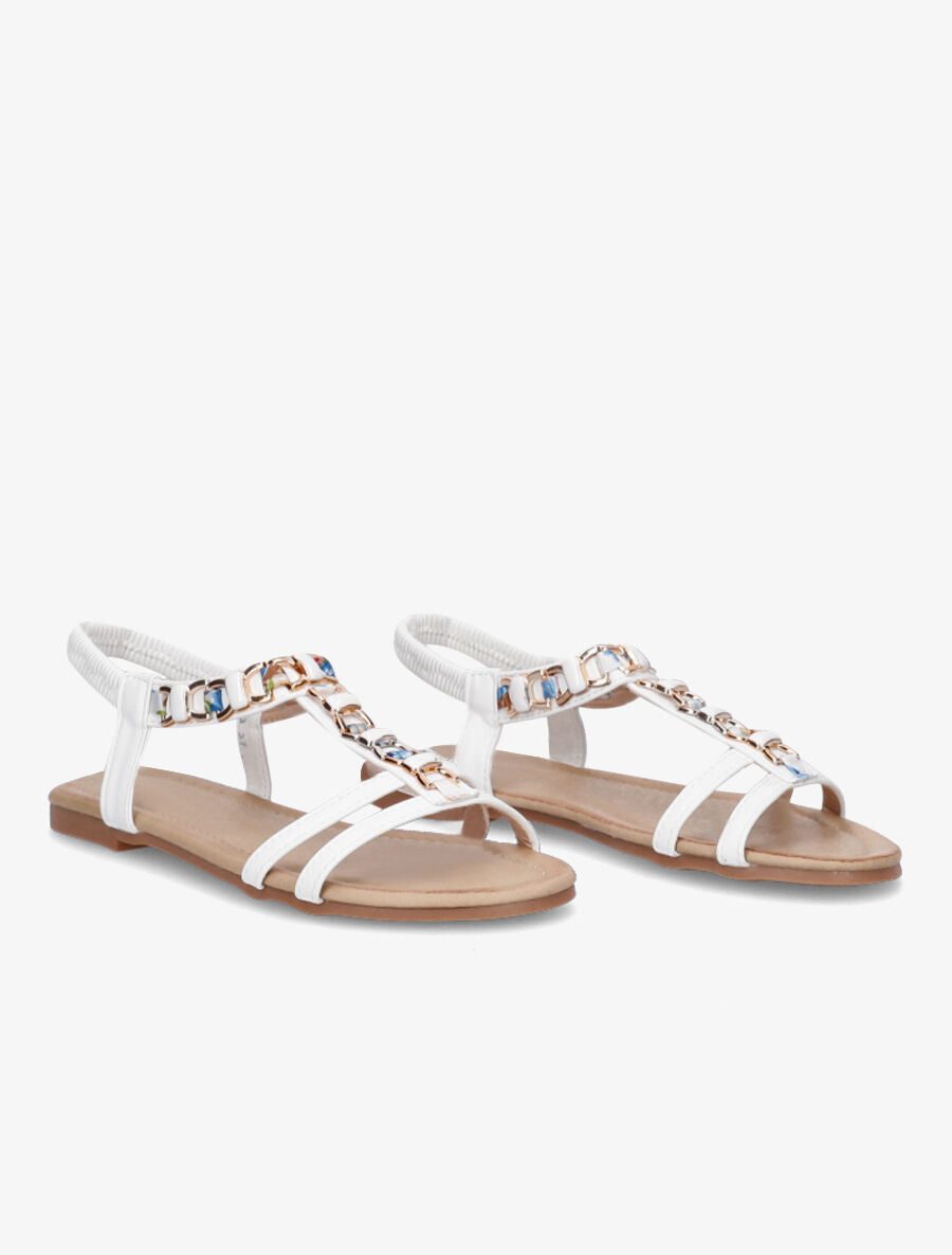 Nu-pieds bijou en simili - Blanc - 4