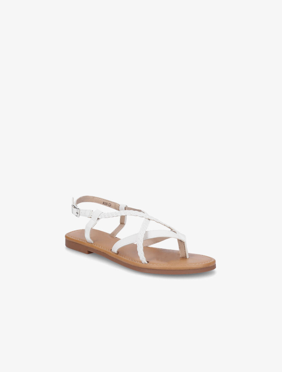 Nu-pieds croisés et tressés - Blanc - 2