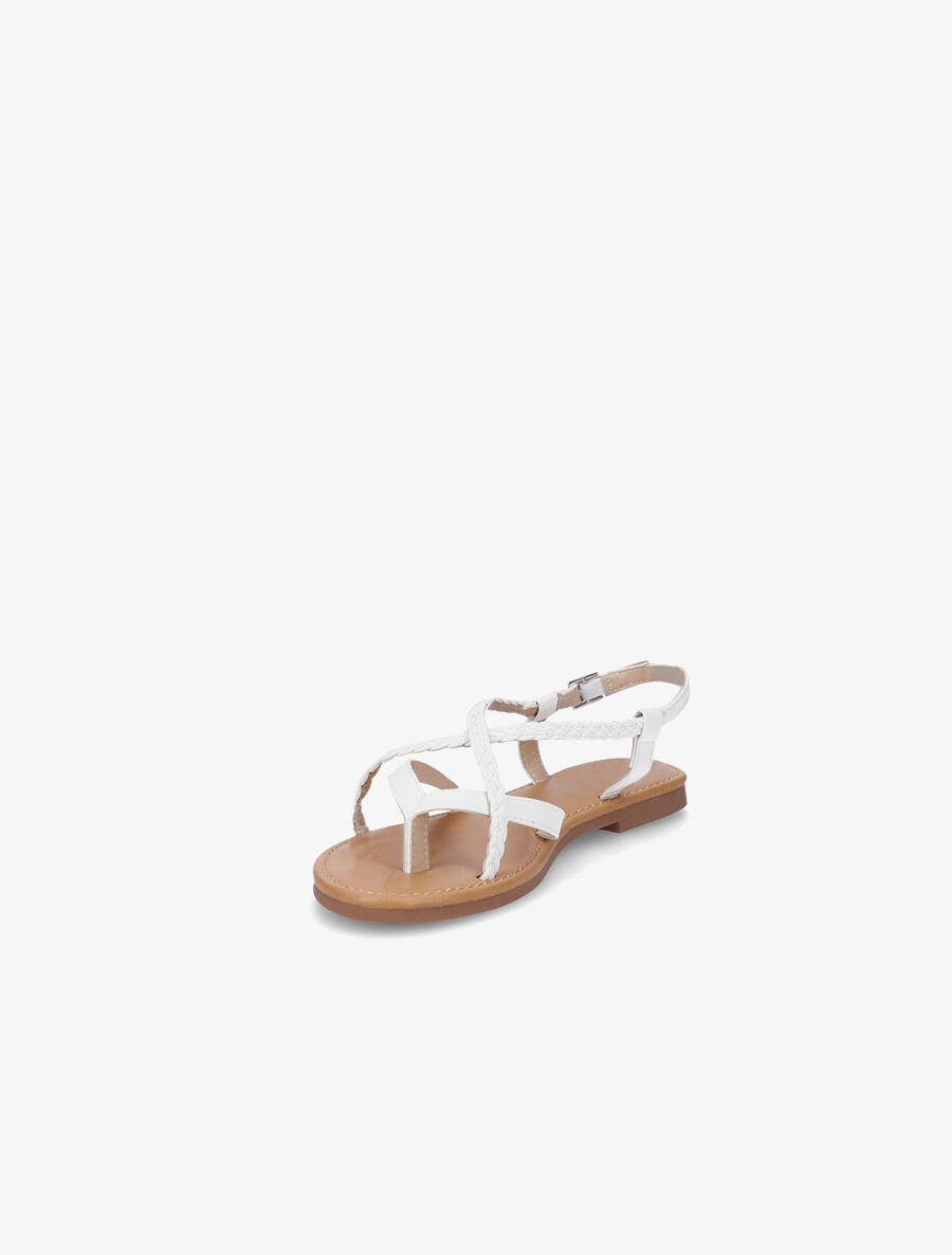 Nu-pieds croisés et tressés - Blanc - 3