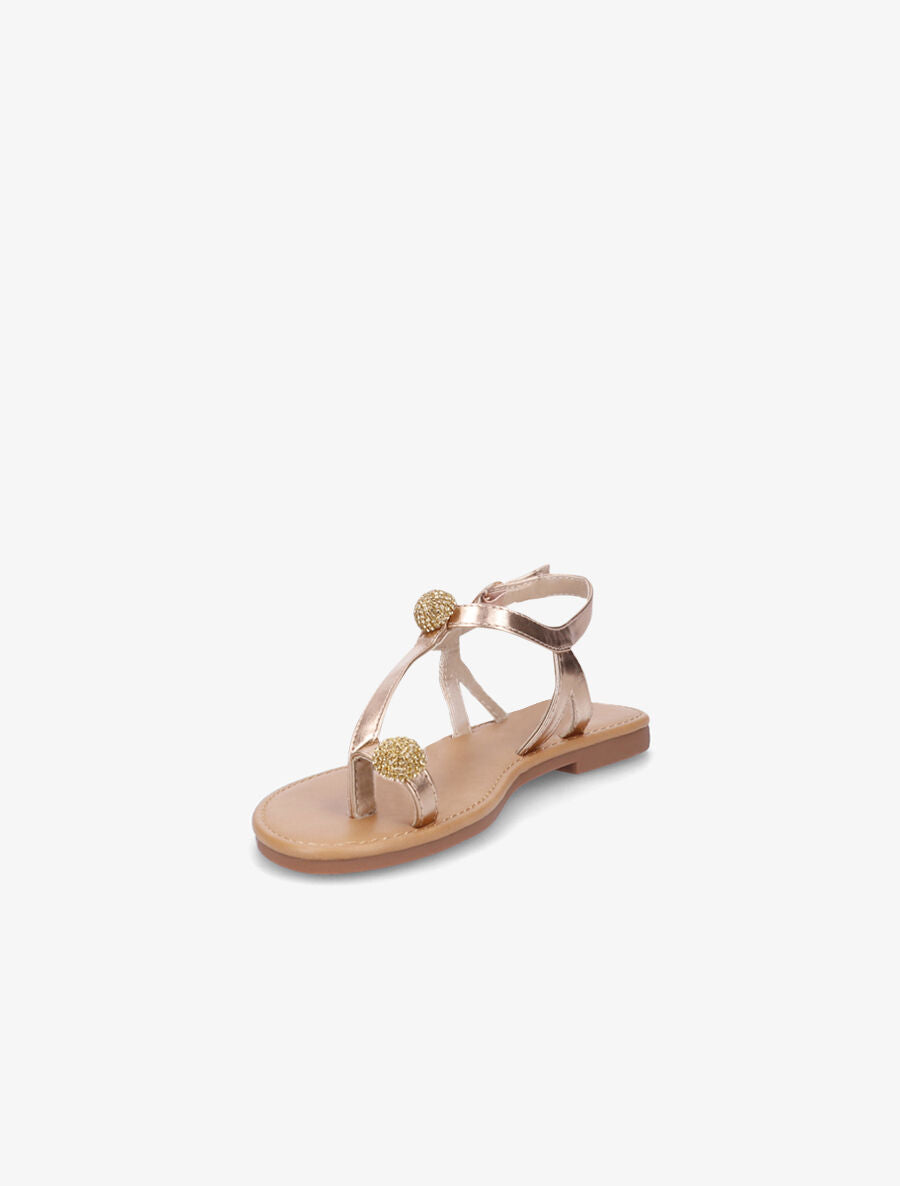 Nu-pieds à bijoux en strass - Rose gold - 3